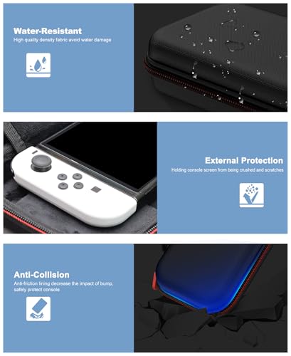 Spican Switch 2 Accessories 4 in 1 Bundle, Switch Carrying Case for Nintendo Switch 2/Switch/Oled, Split-Clear Protective CoverX1&Switch 2 ProtectorsX2&Grip CapsX4 for Nintendo 3DS & 2DS Games - size: 4 in 1 Bundle | Clear