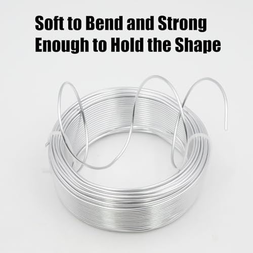 15 Gauge Aluminum Craft Wire, 98FT 1.5mm Silver Bendable Metal Wire - size: 15, style: Silver