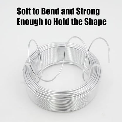 15 Gauge Aluminum Craft Wire, 98FT 1.5mm Silver Bendable Metal Wire - size: 15, style: Silver