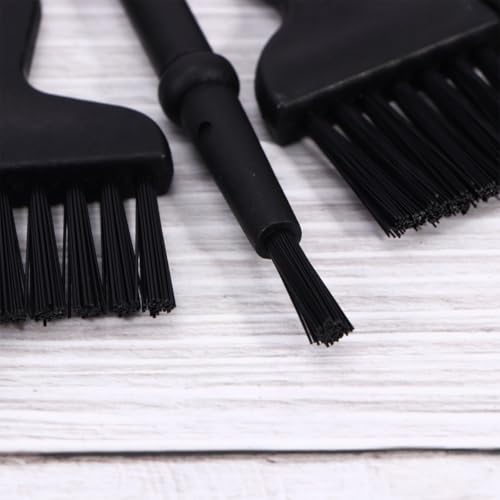 5pcs Anti-Static Computer Cleaning Brush Set for Mobile Phone Tablet Keyboard PCB Repair, ESD Safe Detail Dust Removal Brushes Black Handles for Electronics Maintenance