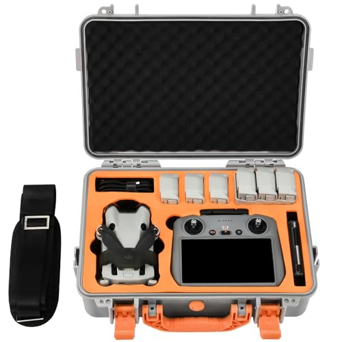Hard Case for DJI Mini 3 Pro: with Custom Foam for DJI Mini 3/4 Pro Drone - color: Gray