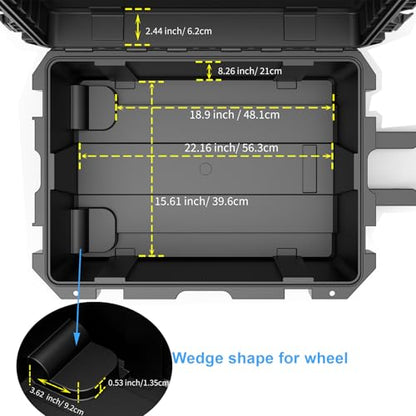 Regetek 27" Waterproof Hard Case with Foam, Rolling Equipment Flight Case with Wheels & Retractable Handle for Camera, Drone, Tools, Electronics, Heavy Duty, IP67 Rated, Inner 21.6"X 14.6"X10.2"