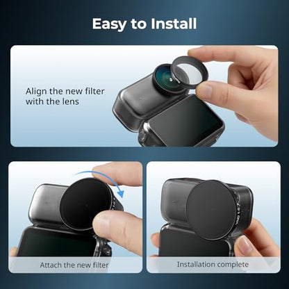 SmallRig Nano VND 1-5 Stop Filter for DJI Osmo Nano, Variable ND2-ND32 Filter, Adjustable ND Filters, Made of Multicoated HD Optical Glass, Includes Storage Case - style: VND Filter