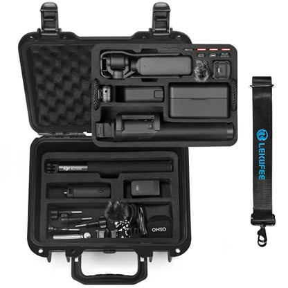 Lekufee Waterproof Hard Case for DJI Osmo Pocket 4, DJI Osmo Pocket 3, Mic 3/2/Mini, Creator Combo,Power Expansion Combo,Vlogging Camera and Accessories(Case Only)