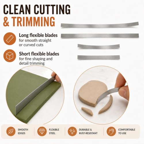 DIYOOHOMY 16pcs Polymer Clay Tools kit, Rolling Pin with Thickness Rings - color: 12 clear