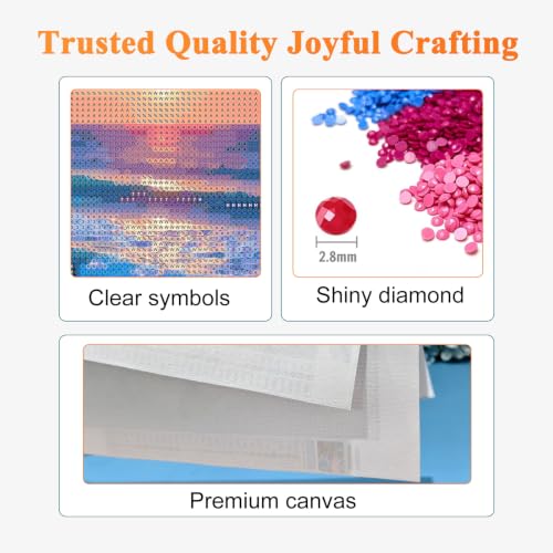 JOOZ Large Diamond Art Kits for Adults - 5D Sunset Beach Diamond Painting - color: Sunset Beach 059