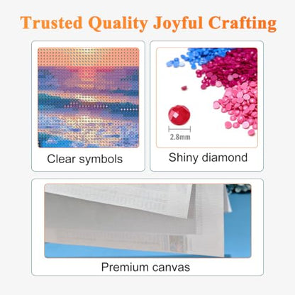 JOOZ Large Diamond Art Kits for Adults - 5D Sunset Beach Diamond Painting - color: Sunset Beach 059