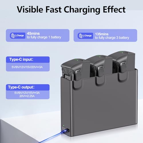 1-Pack Avata 2 Intelligent Flight Battery Charger Two-Way Three-Channel Avata 2 Battery Charging Hub Fully Compatible with DJI Avata 2 Drone