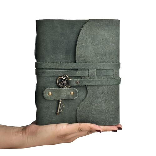 LEATHER VILLAGE Antique Journal Key Lock, Teal 13x8. - color: Aqua, size: 13"X8"