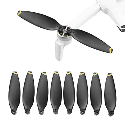 Mini Drone Propeller Set, Low Noise Drone Propeller, Dynamic Balance Test, Propeller Blades Replacement Accessories for X8 Mini, 8 Pieces/Set(Golden)