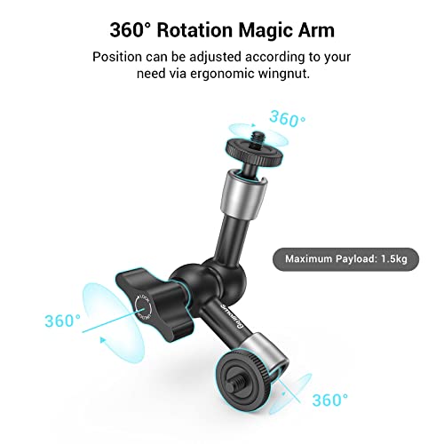 SMALLRIG Super Clamp w/ 1/4" and 3/8" Thread and 5.8 Inches Magic Arm - size: 5.8''+arm only