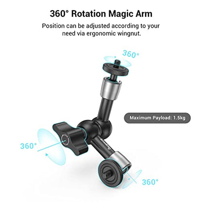SMALLRIG Super Clamp w/ 1/4" and 3/8" Thread and 5.8 Inches Magic Arm - size: 5.8''+arm only