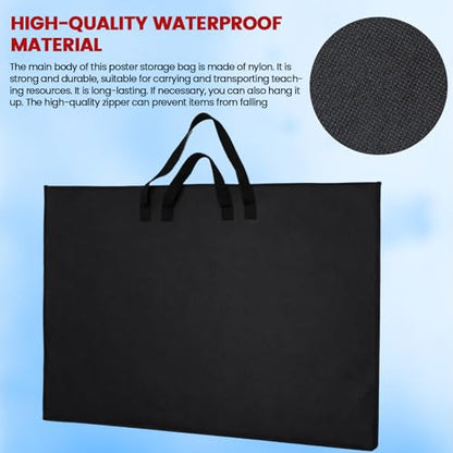 Abbylike 1 Pcs 24 x 36 Inch Art Portfolio Bag Black Large Waterproof Nylon - color: Black, size: 24 x 36 Inch