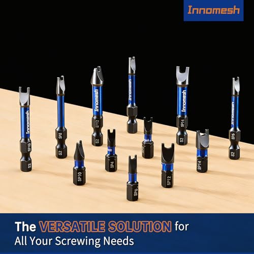 Magnetic Spanner Bit Set, 2" 6-Piece Security Bits SP4 SP6 SP8 SP10 SP12 SP14,S2 Steel Security Bit Set,Magnetic Spanner Screwdriver Bits for Impact Drivers,Electronics & Maintenance - size: 2in 6PC