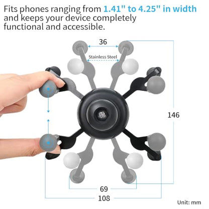 Strg Phone Mount with 1" Ball Diamond Base and Marine-Grade Aluminum Arm - size: Diamond Base