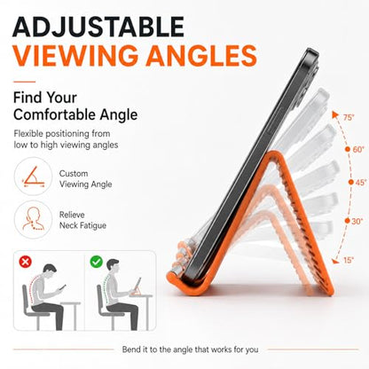 Airplane Phone Holder, Foldable Silicone Aluminum Phone Holder - color: A-Orange-1PCS