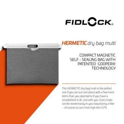 FIDLOCK Hermetic Dry Bag Flexible Magnetic Bag, Maxi, Transparent Black - color: Transparent Black, size: Maxi