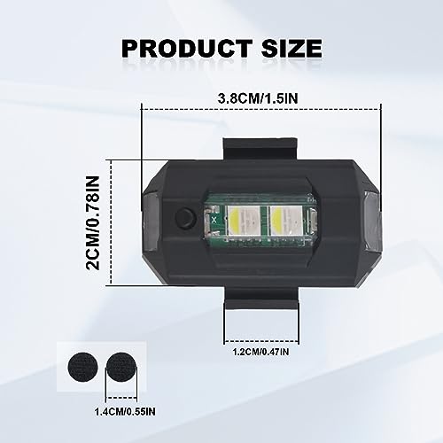 4PCS Rechargeable Night Warning Light LED Strobe Lights 7 Colors Drone Anti-Collision Lights for Car Motorcycle Boat