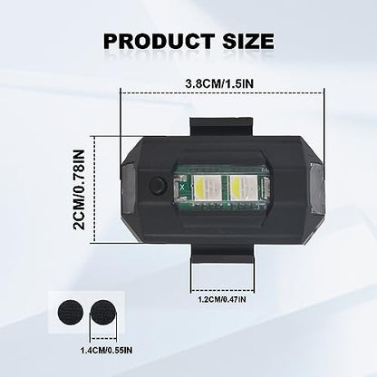 4PCS Rechargeable Night Warning Light LED Strobe Lights 7 Colors Drone Anti-Collision Lights for Car Motorcycle Boat