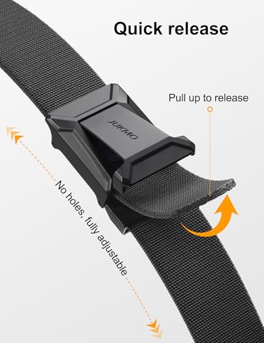 JUKMO Men's Stretch Tactical Belt, 1.5" Elastic Nylon Web with Flip Buckle - color: Grey, size: XXX-Large-for Waist 54"-58" (Length 65")