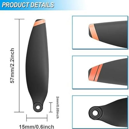 Mini 2/SE/4K Propellers Ultra-Quiet, High-Performance Replacement Blades (4 Pairs + 12 Screws)