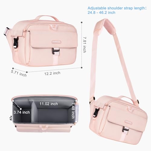 MOSISO Camera Shoulder Bag Camera Case Crossbody Sling Purse, Pink - color: Pink