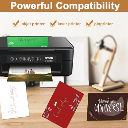 Silunkia 40 Sheets White Cardstock 8.5 x 11 Printer Paper 75lb - color: White