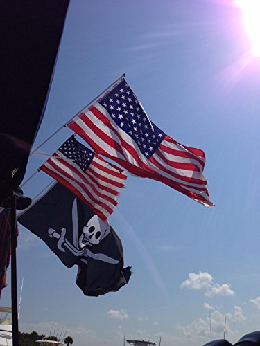 South Wind Designs Boat Flag Pole for Rod Holder, No Drill, 6 ft Pole - size: 6' Pole