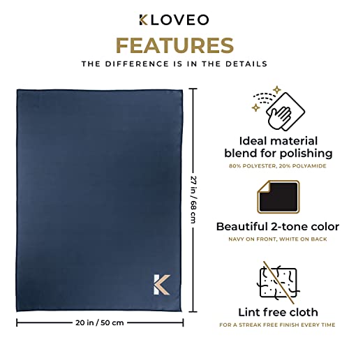 KLOVEO Wine Glass Polishing Cloths - Lint-Free Microfiber - 20x27 Inch