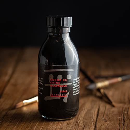 Sennelier China Ink Bottle, 125 ml, Black - size: 4.2 fl oz