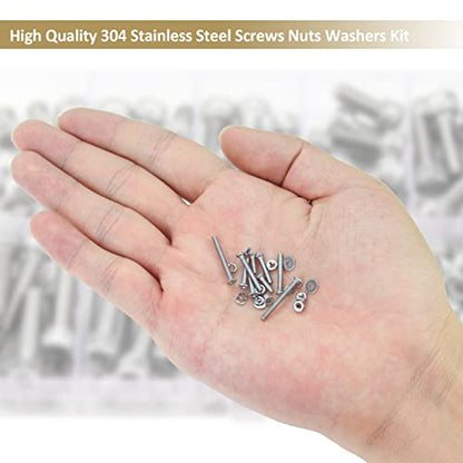562 Pieces M2 x 4/6 /8/10 /12/16 /20mm Phillips Countersunk Head Machine Screws Nuts Washers Assortment Kit, 304 Stainless Steel, Fully Machine Thread - size: M2, style: Phillips Countersunk Head