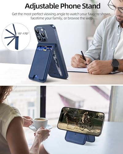 ExtreLife for Magsafe Wallet, Works with Apple Find My, 6 Cards Holder - color: Navy Blue