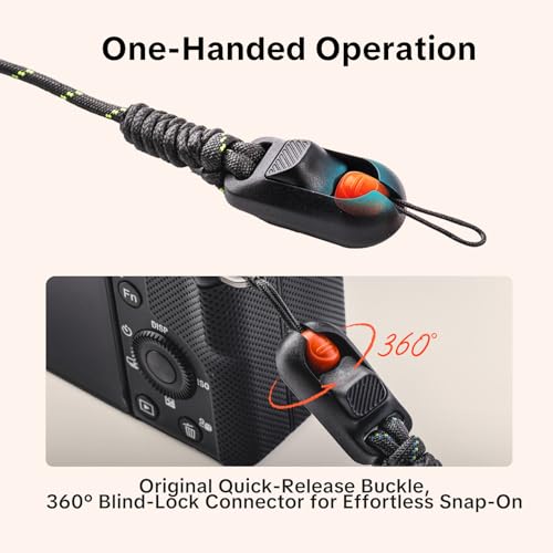 PGYTECH Adjustable Camera Shoulder Strap Slim Trendy Style, Quick Release - color: Twilight Black