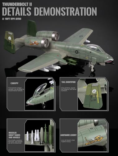 SEBUNAS 1:72 Scale A-10 Thunderbolt II Warthog Plastic Assembly Model Kit - color: 10.A-10 Green