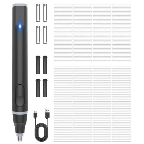 Electric Eraser, USB C Rechargeable Pencil Eraser with 220 Eraser Refills - color: Black