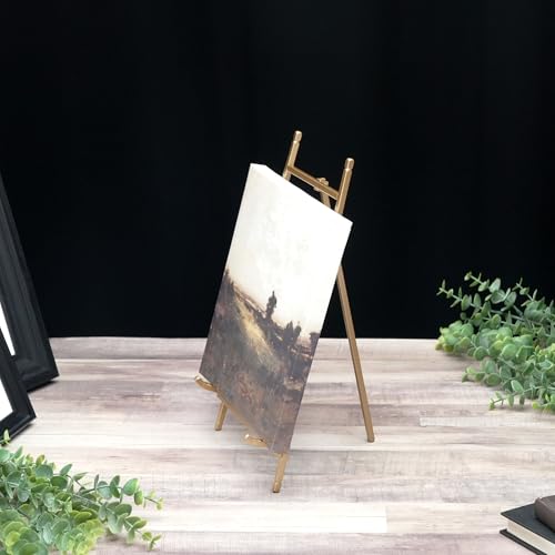 Bard's Satin Gold-toned Metal Easel, 12" H x 7" W x 7.75" D