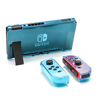 Dockable Case for Switch Console, Screen Protector & 6 Joystick Thumb Grips - color: Blue