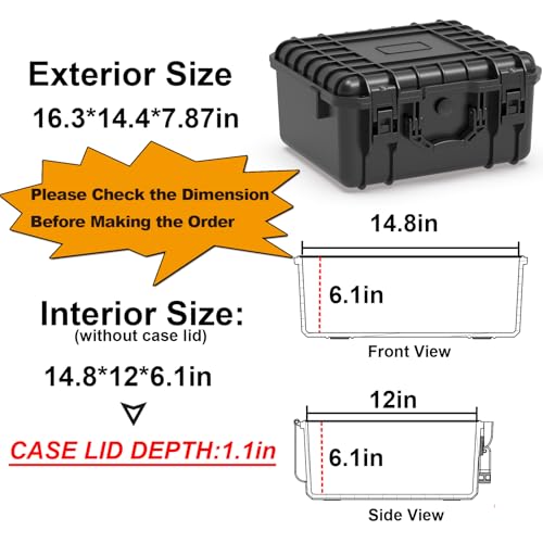 Ant Mag Waterproof Hard Case 14.8x12x7.2 - style: 14.8*12*6.1in/17.7liter