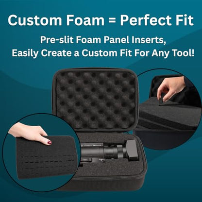 caseling 11x9x5.5 Hard Case with 3-Layer Customizable Pick-and-Pluck Foam - size: 11" x 9" x 5.5"