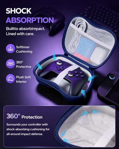 JEMDO Hard EVA Travel Controller Carrying Case for NS2 Pro, PS5/Xbox, Midnight Navy - color: Midnight Navy