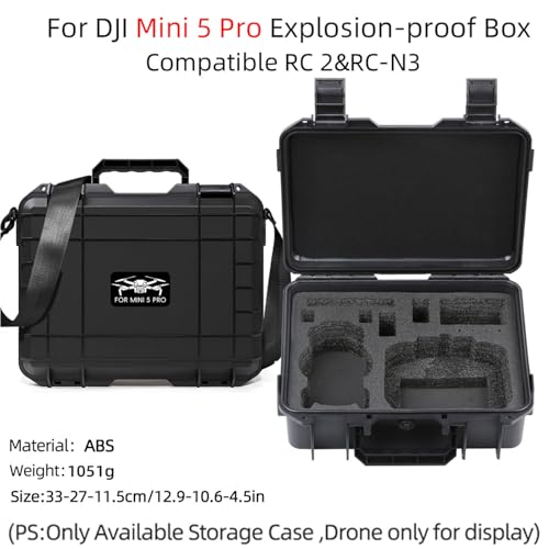 Mini 5 Pro Hard Carrying Case, Portable Travel Storage Case for DJI Mini 5 Pro Accessories for RC 2/RC-N3 Controller