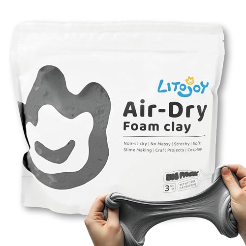 Gray Air Dry Foam Clay 1.1lbs/500g, Soft & Easy to Mold - color: Gray