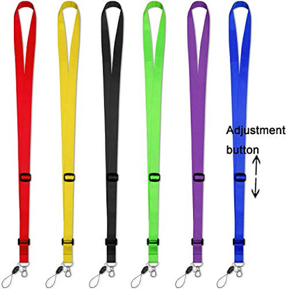 AMUU 6 Pcs Lanyard Adjustable Extend Length for ID Badges Holder - color: 6 Pack Lanyard