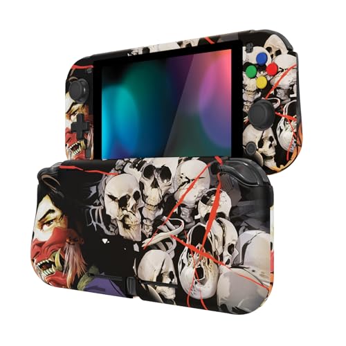 PlayVital ZealProtect Halloween Protective Case for Nintendo Switch Lite, Ergonomic Grip Cover - Durable Comfort Anti-Slip Anti-Scratch with Screen Protector & Thumb Grip Button Caps, Ghost of Samurai - color: Ghost of Samurai