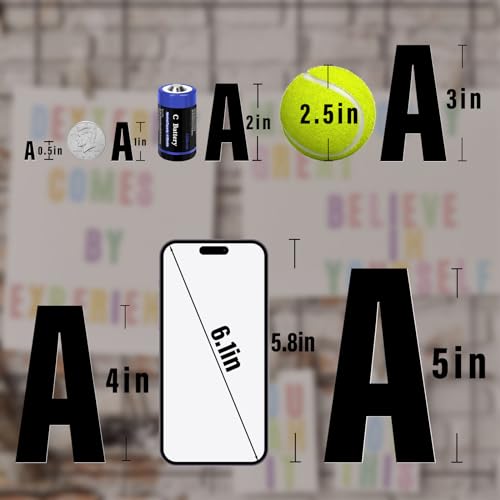 Letter Stickers,Mailbox Numbers,4 Inch Waterproof Vinyl Alphabet - color: Black, size: 4 Inch