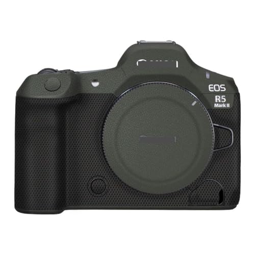 Camera Skin Wrap R5II Anti-Scratch Sticker Coat Vinly Protective Film Body Protector Decals Cover for Canon EOS R5 Mark II R5 II (Leather Green) - color: Leather Green