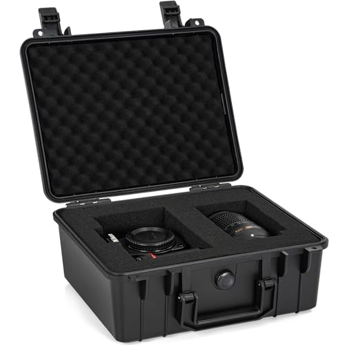 Protective Hard Case Shockproof Water-resistant with Customized DIY Foam Insert fit for Camera, etc, 11 X 9.5 X 5-Inch - size: Inner：10 X 7 X 4.7 Inch