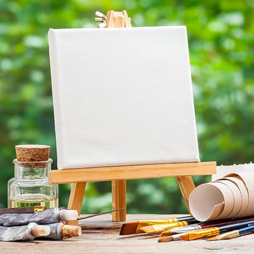 ANDES 9In Wood Tabletop Painting Easels 6 Pack, Arts & Crafts Display Stand - style: 4-pack