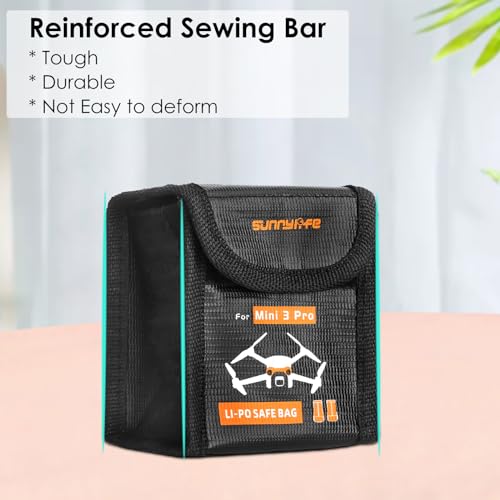 CAPART Battery Safe Bag for DJI Mini 4 Pro/Mini 3 / Mini 3 Pro Drone Storage Bag Fireproof Safety Charging Bag (Small*3pcs) - size: Small*3pcs