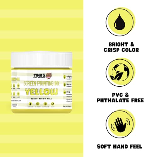 Tinks® Screen Printing Ink - Yellow - 8 oz. - color: Yellow